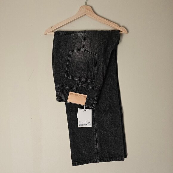 Insilence Women Daily Divided Low Waisted Wide Denim Jeans - 2024 - Black - Sz M - Picture 2 of 16
